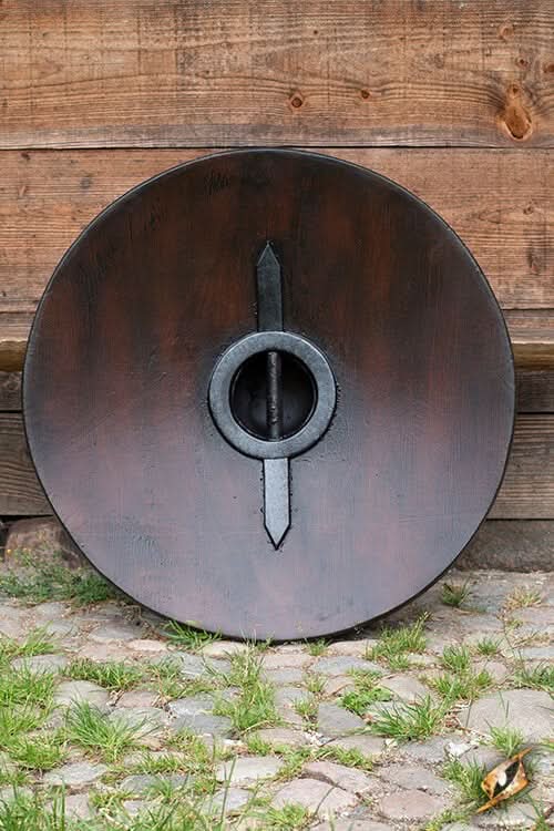 Bouclier Viking Dragon – Bouclier rond GN décor dragon doré