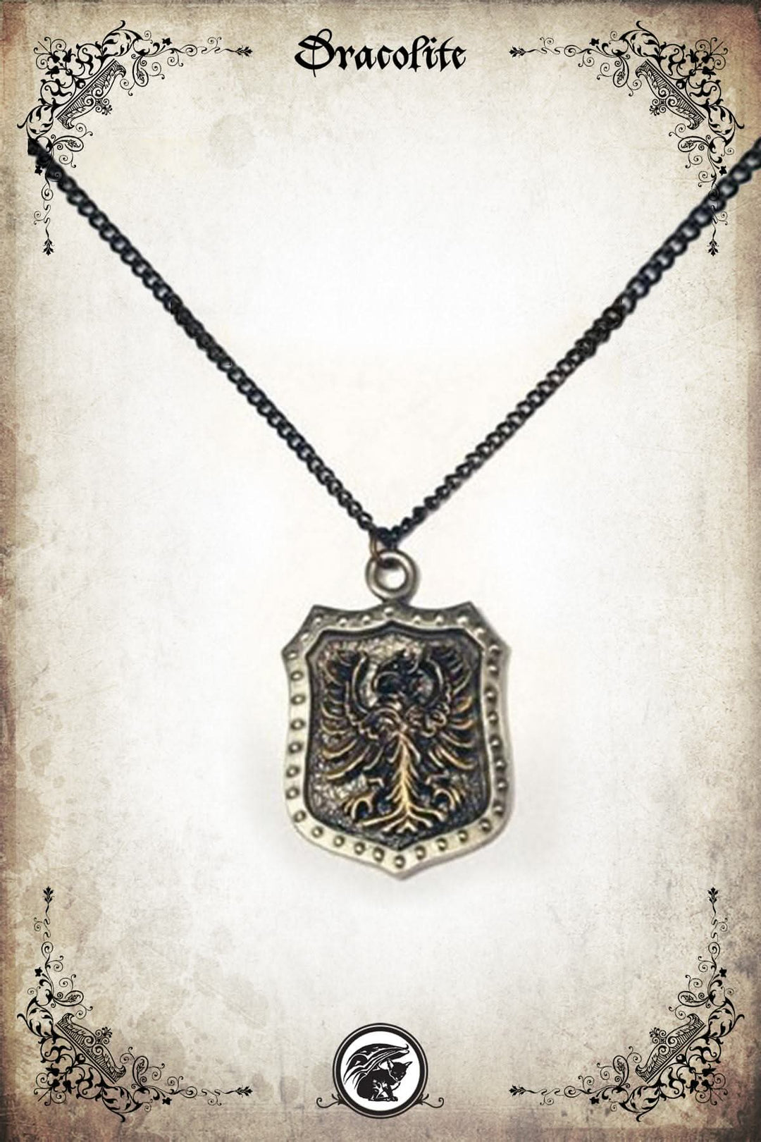 Rampant Eagle Shield Pendant