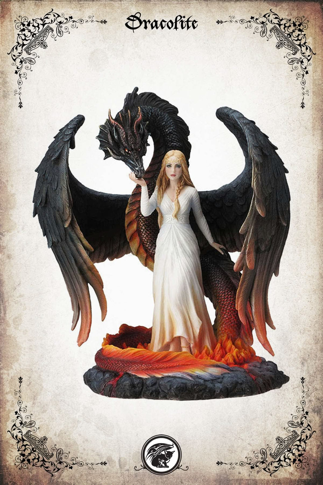 Beauty and the Winged Serpentine Figurine