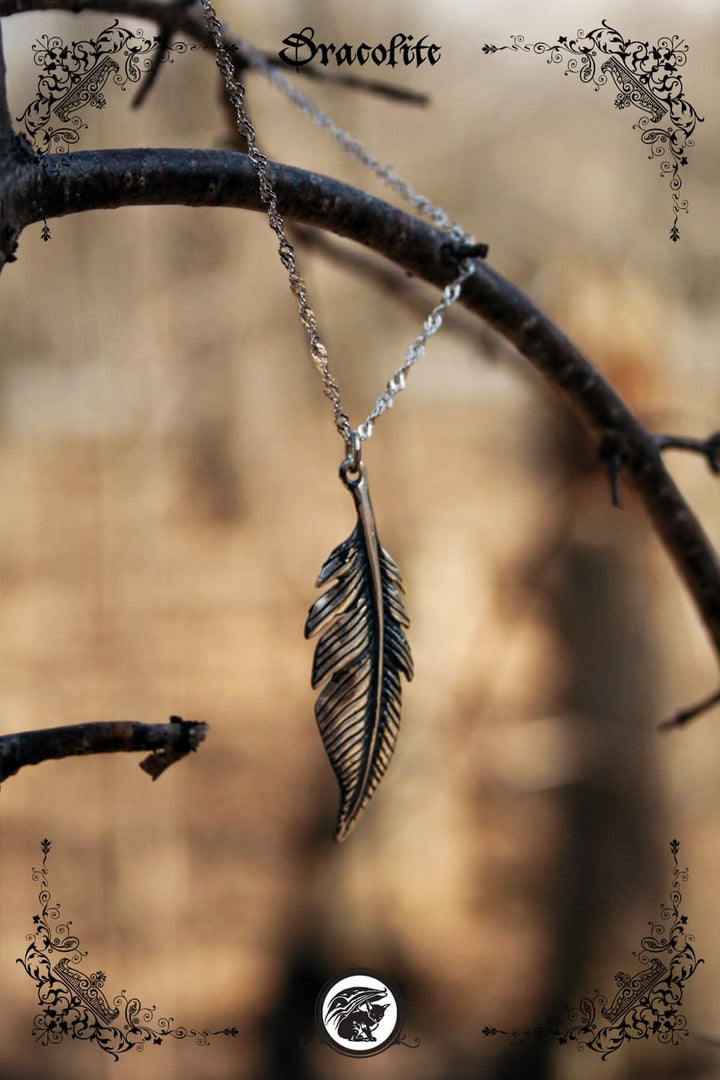 Pendentif Plume en Argent Sterling
