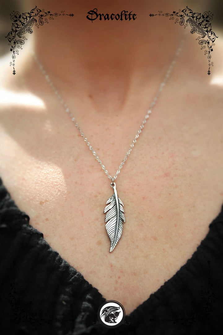 Pendentif Plume en Argent Sterling