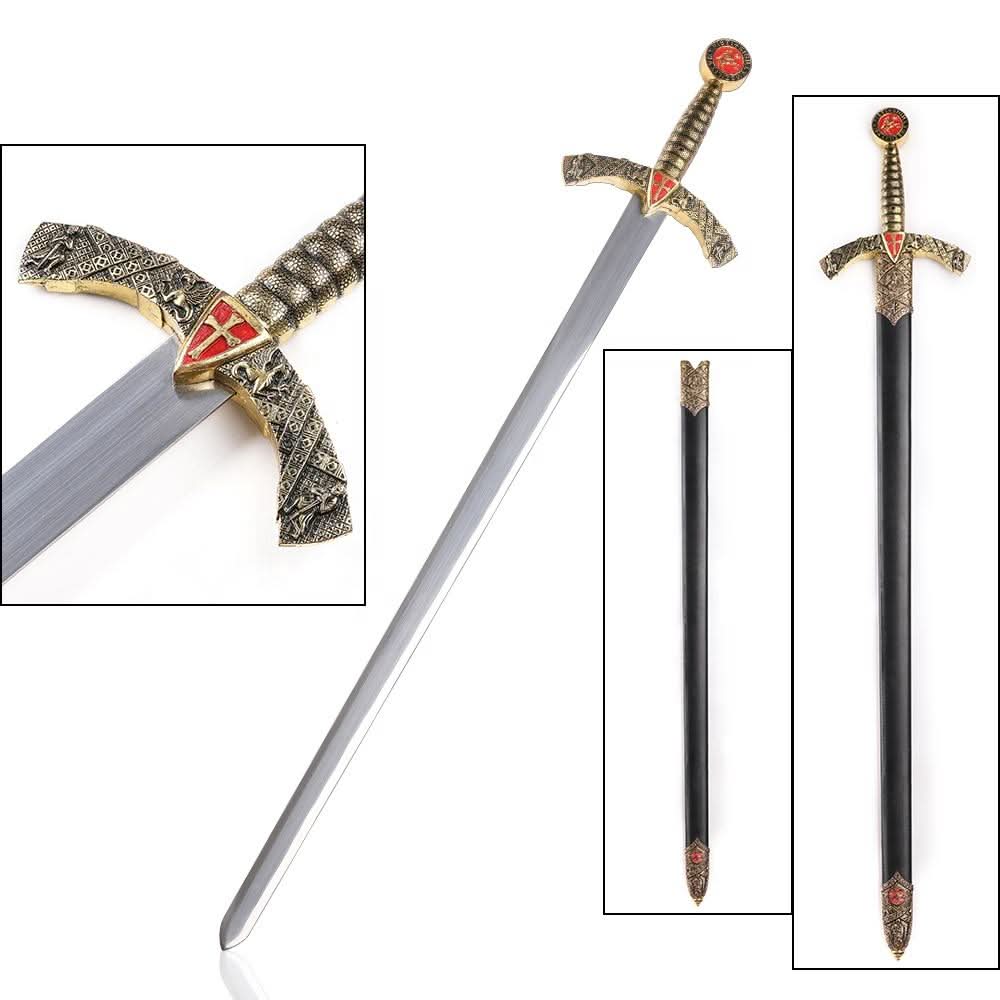 Decorative Medieval Templar Sword with Scabbard