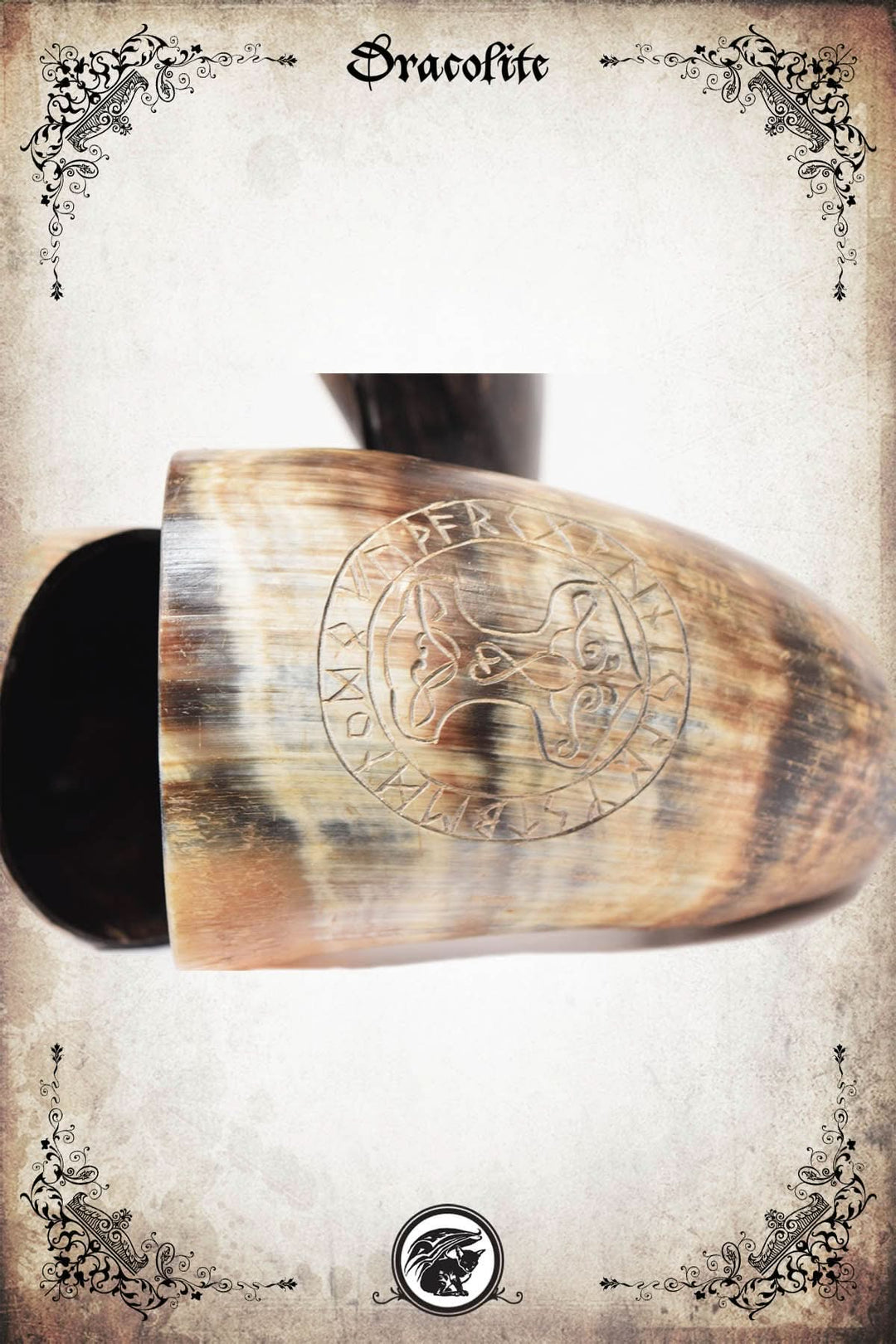 Drinking Horn 500-750ml - Hand Engraved, Historical Inspired