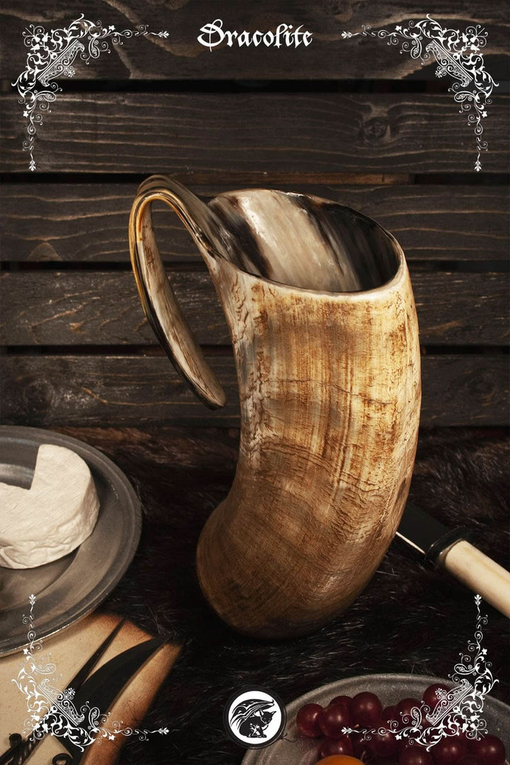 Natural Horn Mug 6-8in - Medieval Craftsmanship Made from Genuine Buffalo Horn