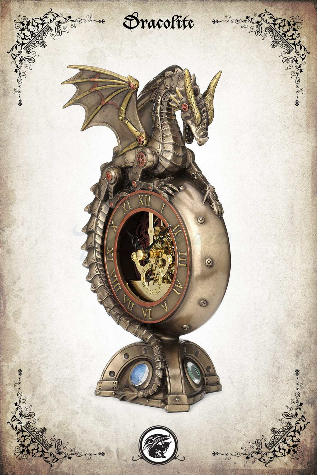 Perched Dragon Steampunk Clock