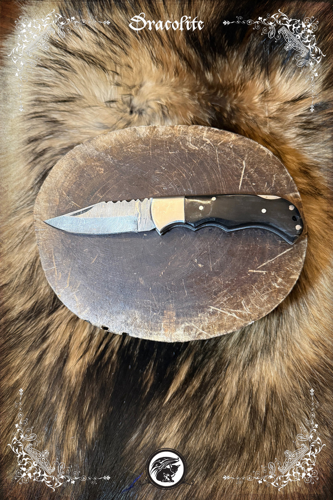 Couteau pliant de poche – lame acier damas