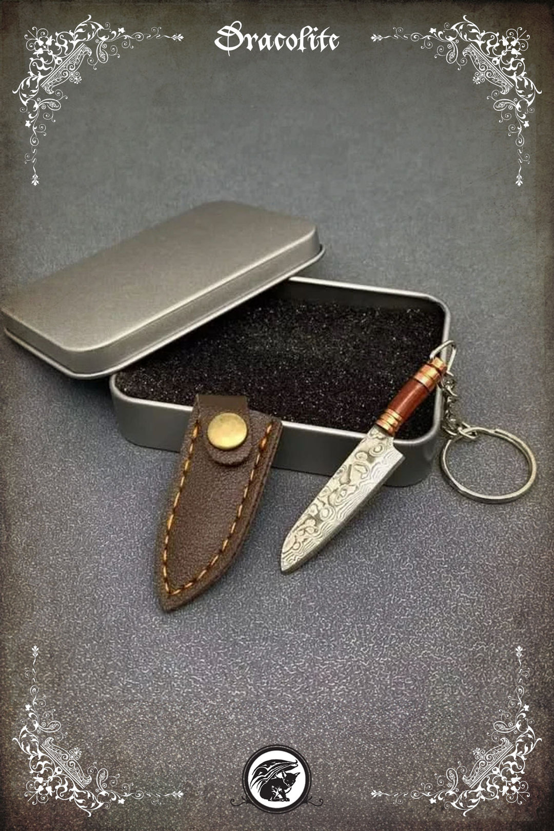 Portable knife with Damascus blade