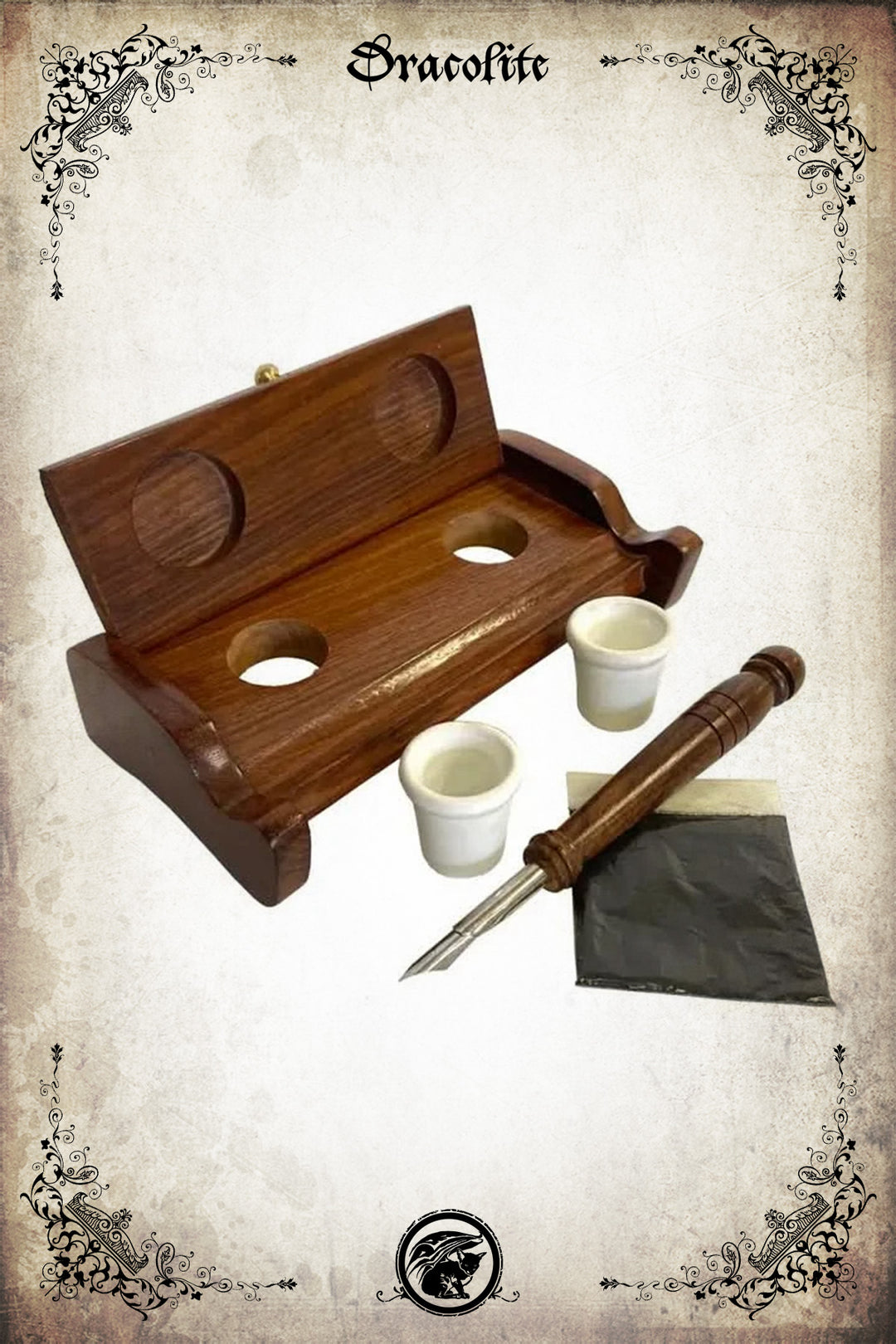 Inkwell &amp; Quill Holder 
